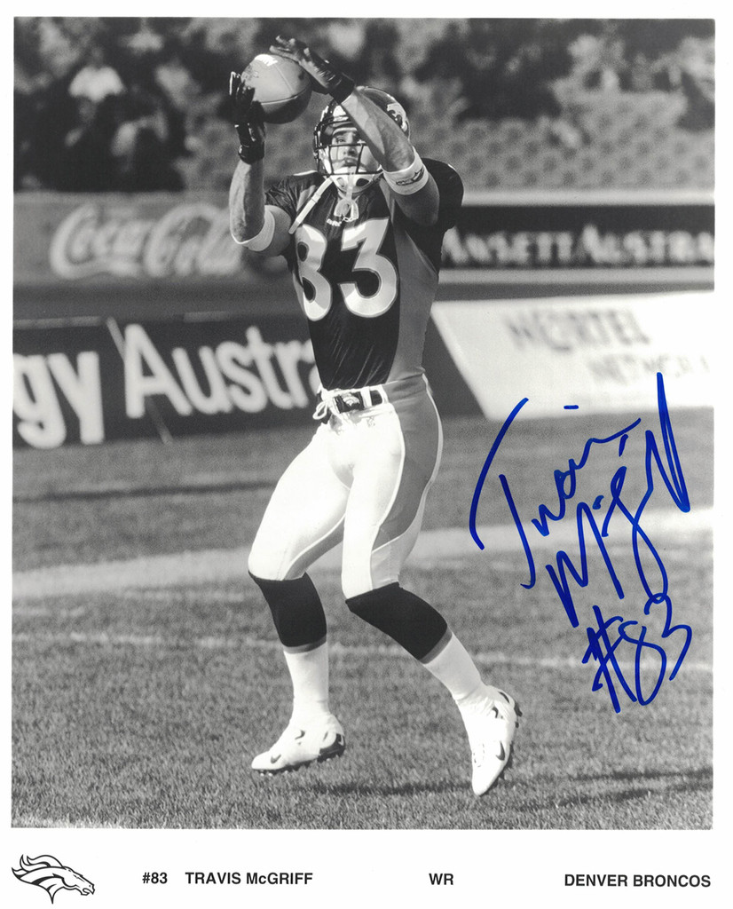 Travis McGriff Autographed/Signed Denver Broncos 8x10 Photo