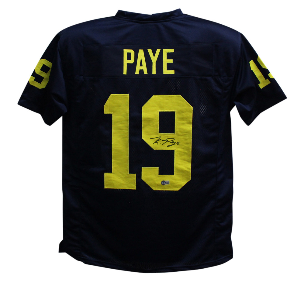 Kwity Paye Autographed/Signed College Style Blue XL Jersey Beckett BAS
