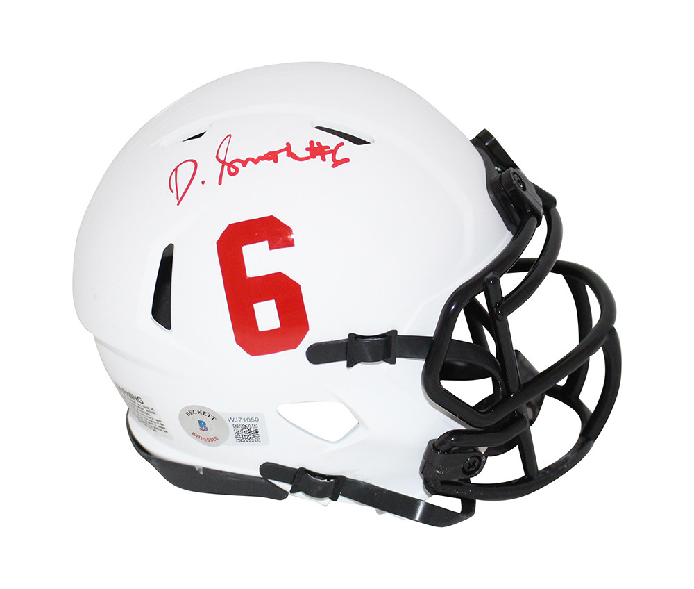Devonta Smith Autographed/Signed Alabama Crimson Tide Mini Helmet BAS