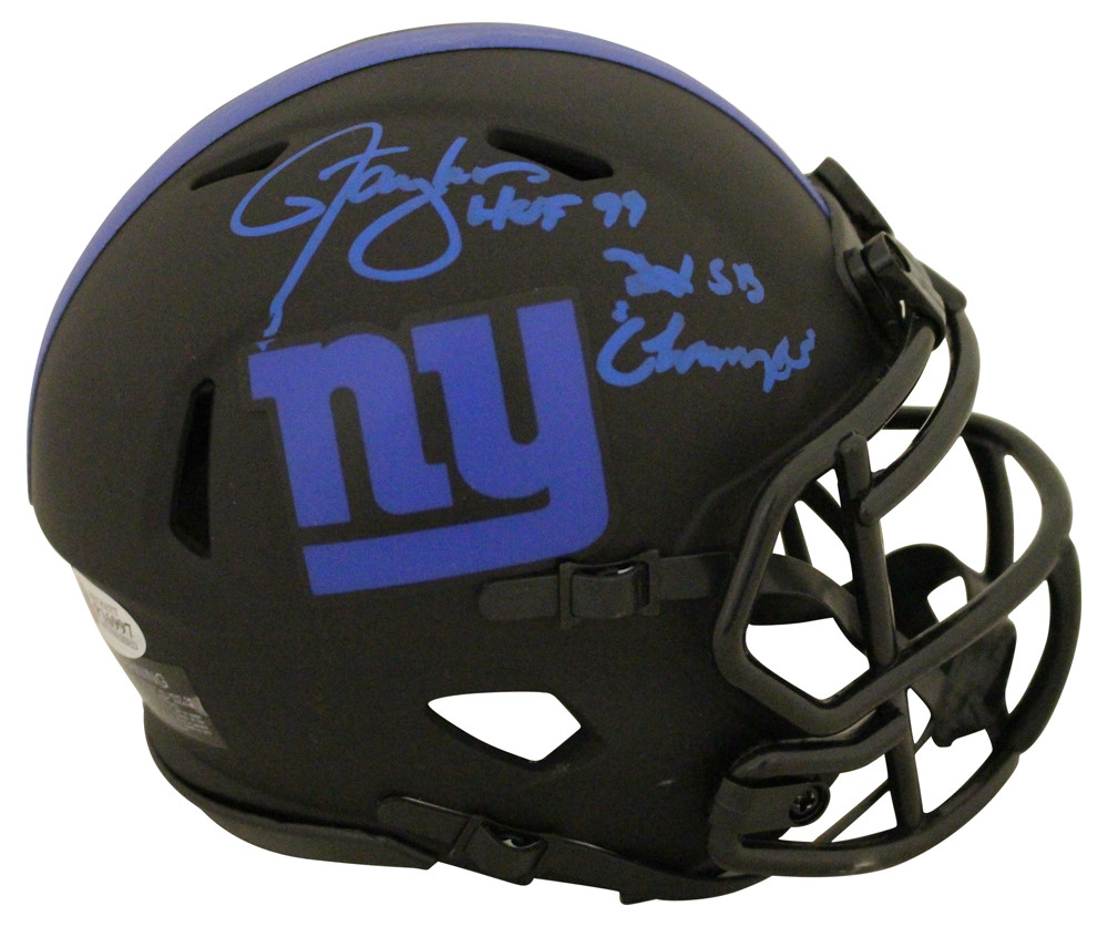 Lawrence Taylor Signed New York Giants Eclipse Mini Helmet 2 Insc BAS