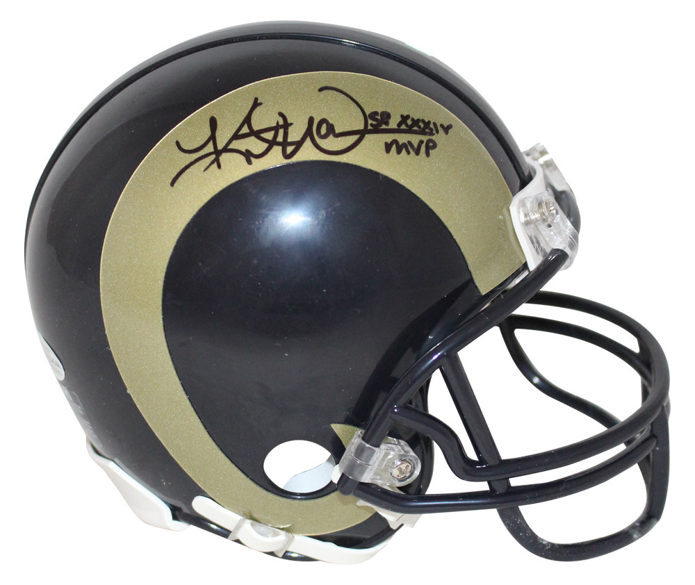 Kurt Warner Autographed St Louis Rams TB 00-16 Mini Helmet GSOT BAS
