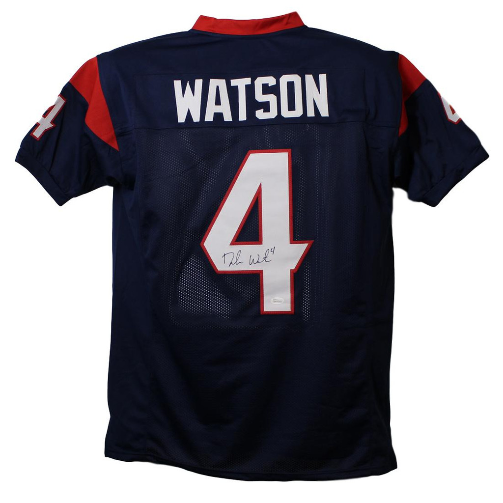 Deshaun Watson Autographed Houston Texans Size XL Blue Jersey JSA