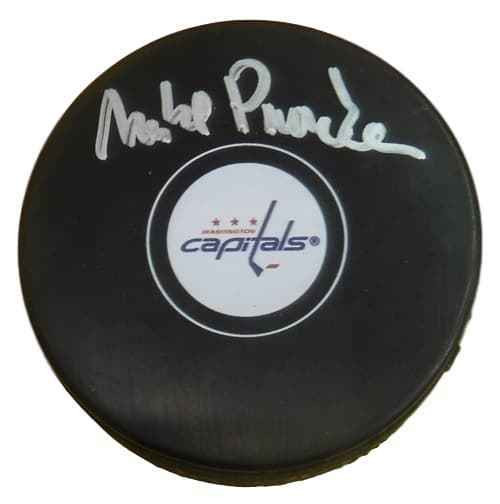 Michal Pivonka Autographed Washington Capitals Hockey Puck