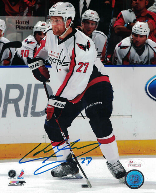 Karl Alzner Autographed Washington Capitals 8x10 Photo JSA