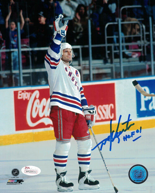 Mike Gartner Autographed New York Rangers 8x10 Photo HOF JSA