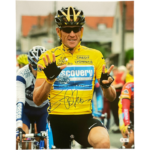 Lance Armstrong Autographed/Signed 16x20 Photo Beckett 46519