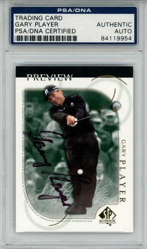 Gary Player Signed 2001 Upper Deck SP Preview #14 Trading Card PSA Slab