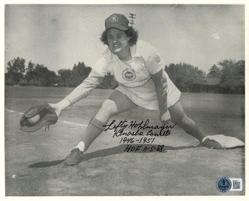 Lefty Hohlmayer Signed Kenosha Comets 8x10 Photo HOF Beckett 45210