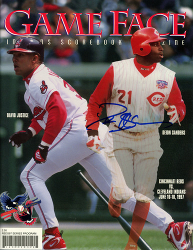 Deion Sanders Signed Cincinnati Reds 6/16/1997 Magazine vs Braves BAS