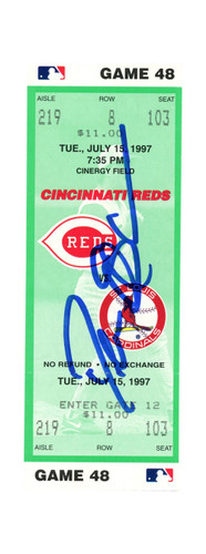 Deion Sanders Signed Cincinnati Reds 7/15/1997 vs Cardinals Ticket BAS