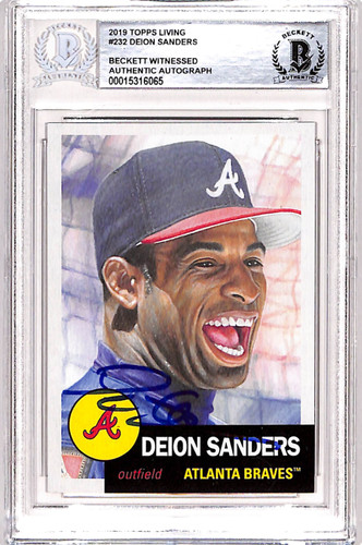 Deion Sanders Signed 2019 Topps Living #232 Trading Card Beckett