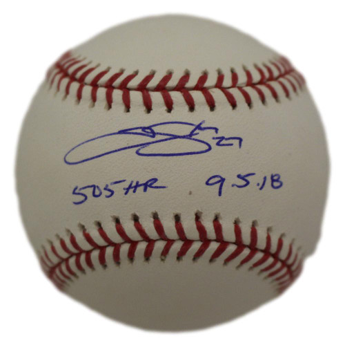 Trevor Story Autographed Colorado Rockies OML Baseball 505' HR Beckett