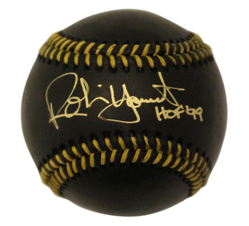Robin Yount Signed Milwaukee Brewers Black OML Baseball HOF Beckett