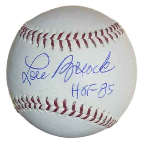 Lou Brock Autographed MLB Baseball St. Louis Cardinals w/HOF 85