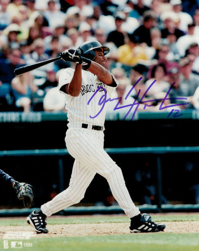 Darryl Hamilton Autographed Colorado Rockies 8x10 (White in Purple) Photo