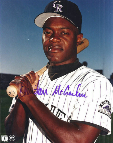 Quinton McCraken Autographed Colorado Rockies 8x10 Photo (Bat on Shoulder)