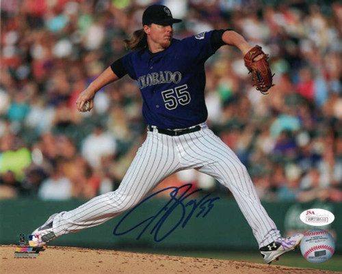 Jon Gray Autographed Colorado Rockies 8x10 Photo (Horizontal Purple) JSA