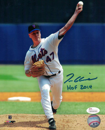 Tom Glavine Autographed New York Mets 8x10 Photo HOF JSA