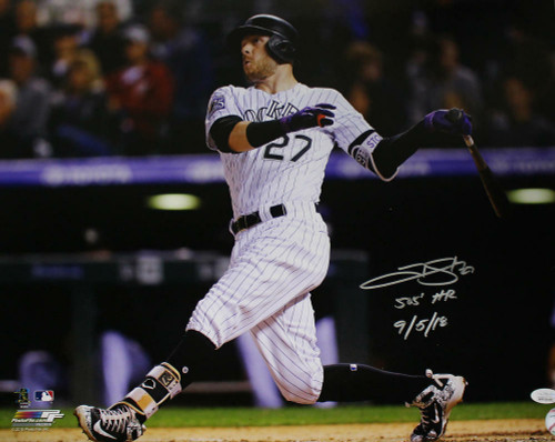 Trevor Story Autographed Colorado Rockies 16x20 Photo 505 HR 9/5/18  JSA