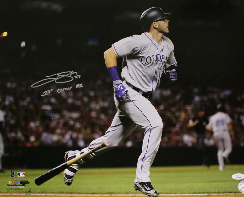 Trevor Story Autographed Colorado Rockies 16x20 Photo 1st Career HR JSA