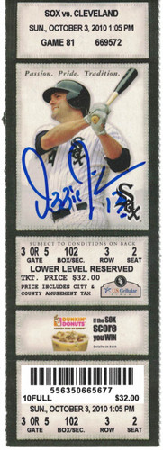 Ozzie Guillen Autographed Chicago White Sox 600 Win Ticket 10/3/2010 JSA