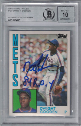 Dwight Gooden Signed New York Mets 1984 Topps Traded Card BAS 10 Slab
