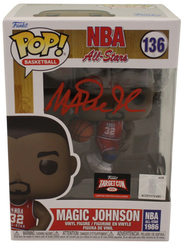 Magic Johnson Signed NBA All Stars Funko Pop #136 Target Exclusive Beckett