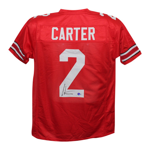 Cris Carter Autographed/Signed College Style Red XL Jersey Beckett