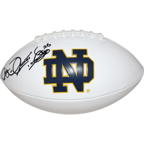 Rocket Ismail Signed Notre Dame Fighting Irish Logo Football BAS