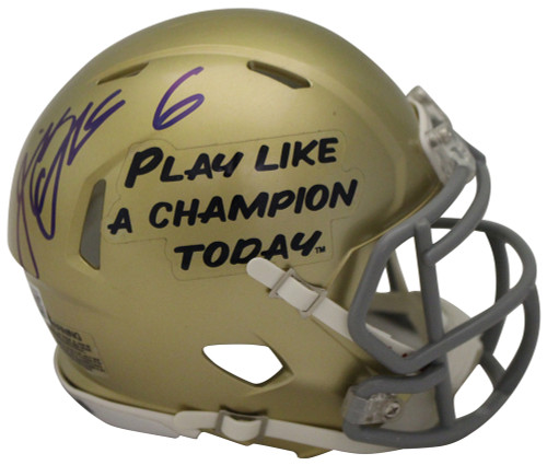 Jeremiah Owusu-Koramoah Signed Notre Dame Speed Mini Helmet Beckett