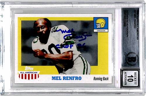 Mel Renfro Signed 2005 Topps All American #27 Trading Card Beckett 44495