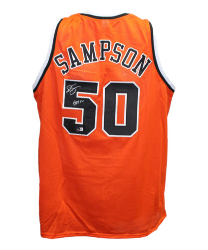 Ralph Sampson Autographed/Signed College Style Orange Jersey Beckett