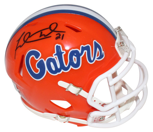 Fred Taylor Autographed Florida Gators Orange Mini Helmet BAS