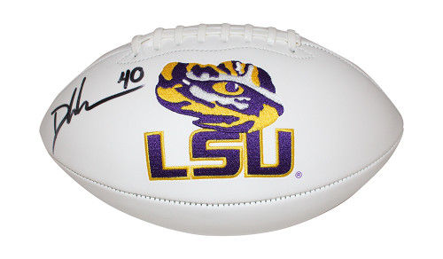 Devin White Signed LSU Tigers White Logo Football Beckett