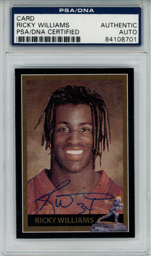 Ricky Williams Autographed/Signed Custom Trading Card PSA Slab