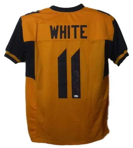 Kevin White Autographed West Virginia Custom Size XL Yellow Jersey R1 JSA