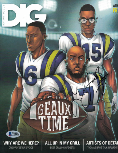 Leonard Fournette Autographed LSU Tigers Baton Rouge DIG Magazine BAS