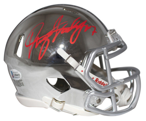 Dwayne Haskins Autographed Ohio State Buckeyes Chrome Mini Helmet BAS