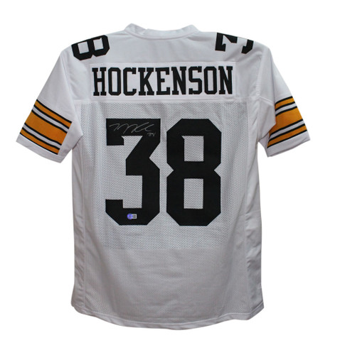 TJ Hockenson Autographed/Signed College Style White XL Jersey BAS