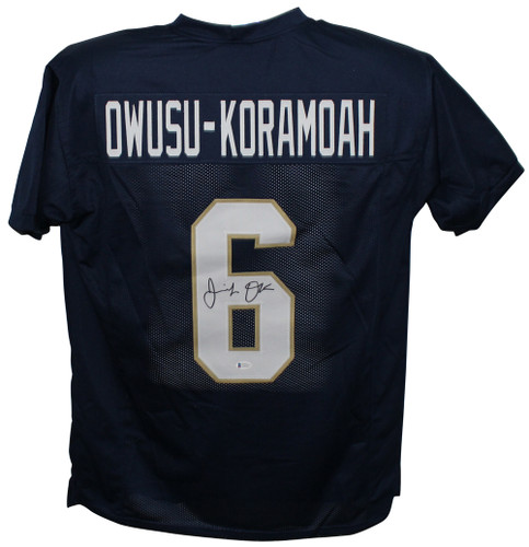 Jeremiah Owusu-Koramoah Autographed College Style Blue XL Jersey BAS