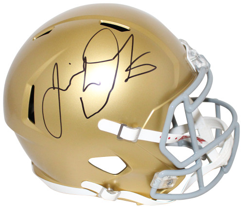 Jeremiah Owusu-Koramoah Autographed Notre Dame F/S Speed Helmet BAS