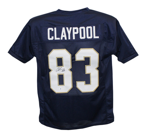 Chase Claypool Autographed/Signed College Style blue XL jersey BAS