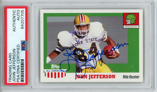 John Jefferson Autographed 2005 Topps All American Trading Card PSA Slab