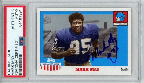 Mark May Autographed 2005 Topps All American Trading Card PSA Slab