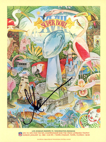 Marcus Allen Autographed/Signed Super Bowl XVIII Program Beckett