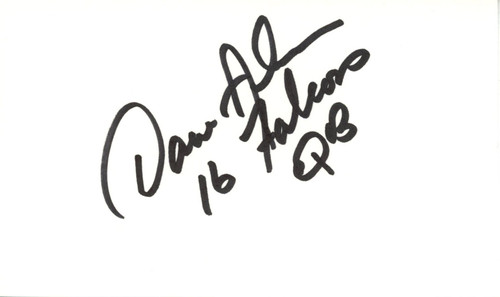 Dave Archer Autographed Atlanta Falcons Index Card Falcons QB BAS 45399