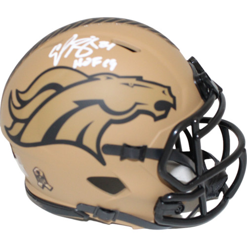 Champ Bailey Autographed Denver Broncos 23 Salute Mini Helmet HOF Beckett 46706