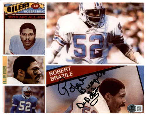 Robert Brazile Autographed Houston Oilers 8x10 Photo Beckett 45584