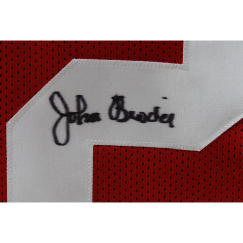 John Brodie Autographed/Signed Pro Style Red Jersey JSA 44091