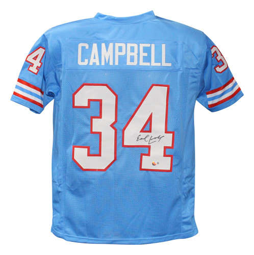 Earl Campbell Autographed/Signed Pro Style Blue Jersey BAS